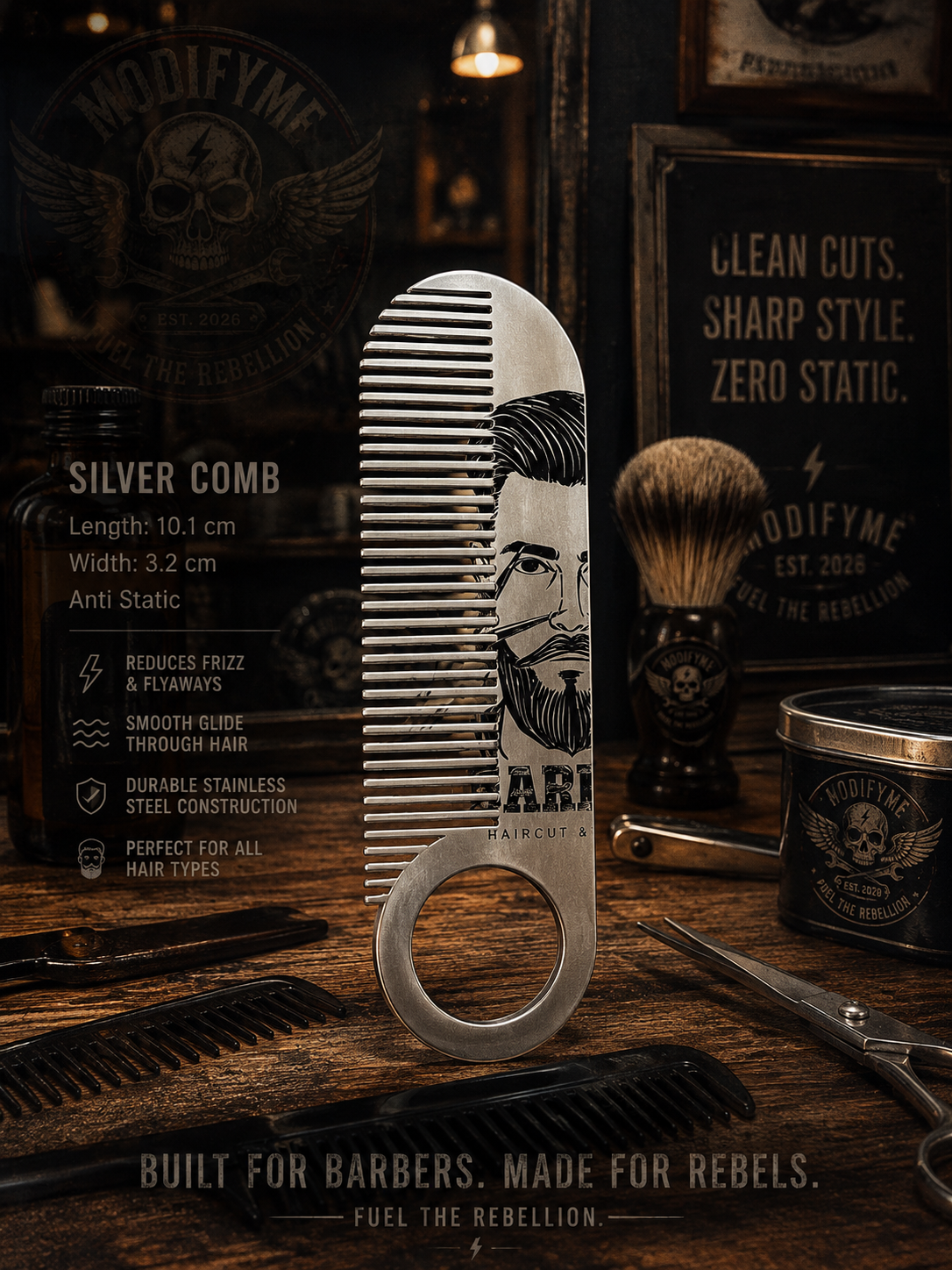 Silver Anti-Static Comb