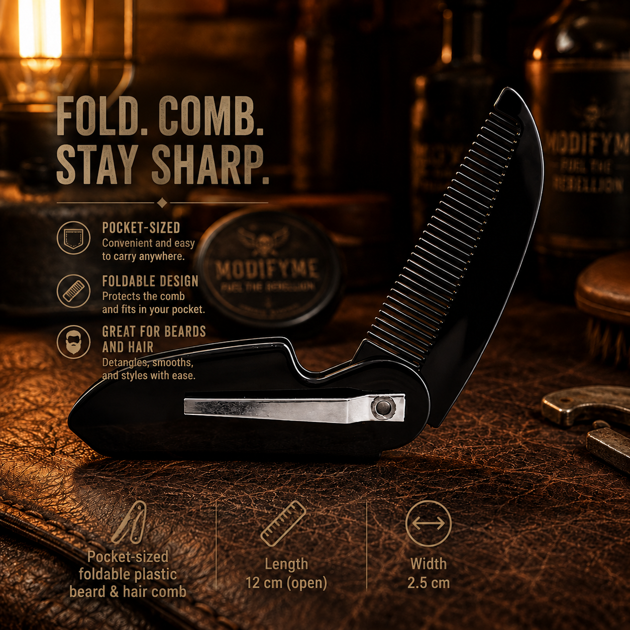 Pocket-sized Foldable Beard Comb