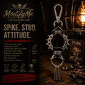 Spike & Stud Leather Keychain
