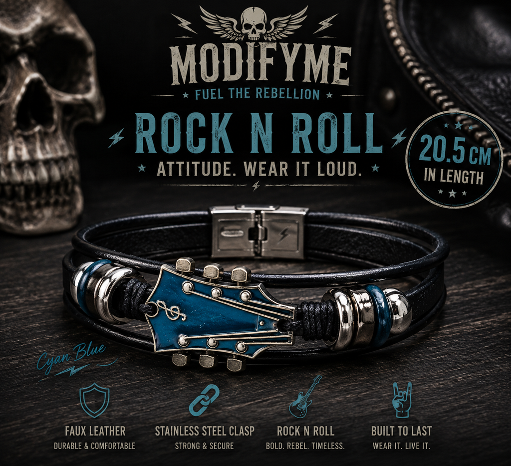 Guitar-inspired Bracelet - Cyan Blue