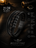 Multi-Layer PU Leather Bracelet - Black