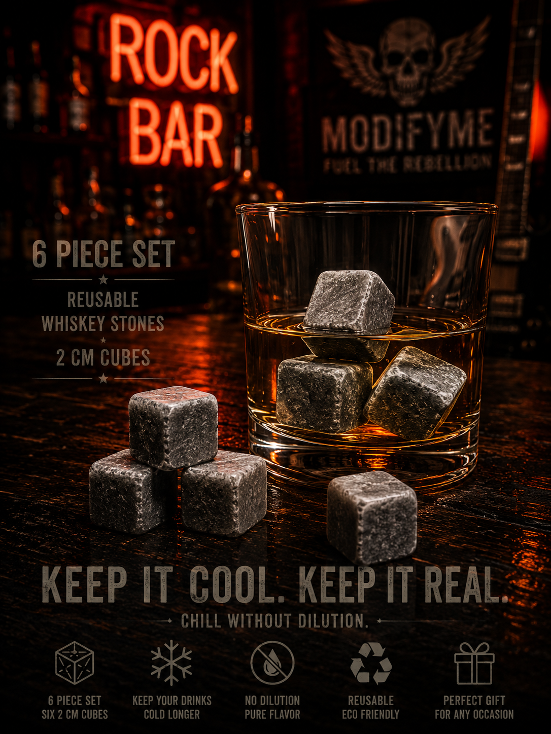 Reusable Whiskey Ice Stone Set