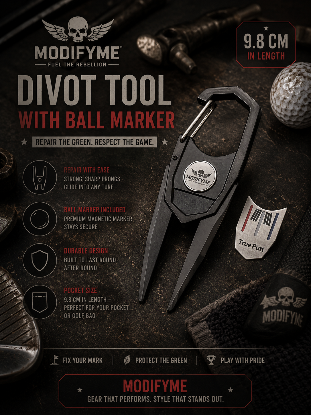 Golf Divot Tool with Ball Marker