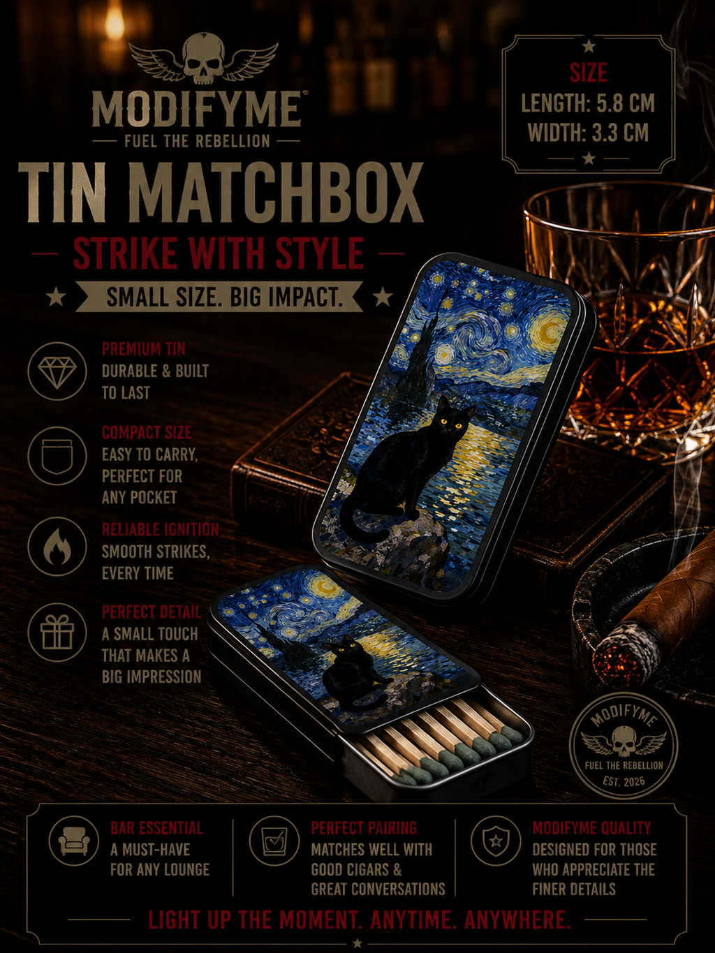 Tin Matchbox - Van Gogh's Cat