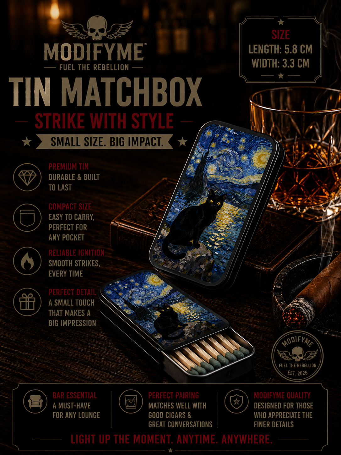 Tin Matchbox - Van Gogh's Cat