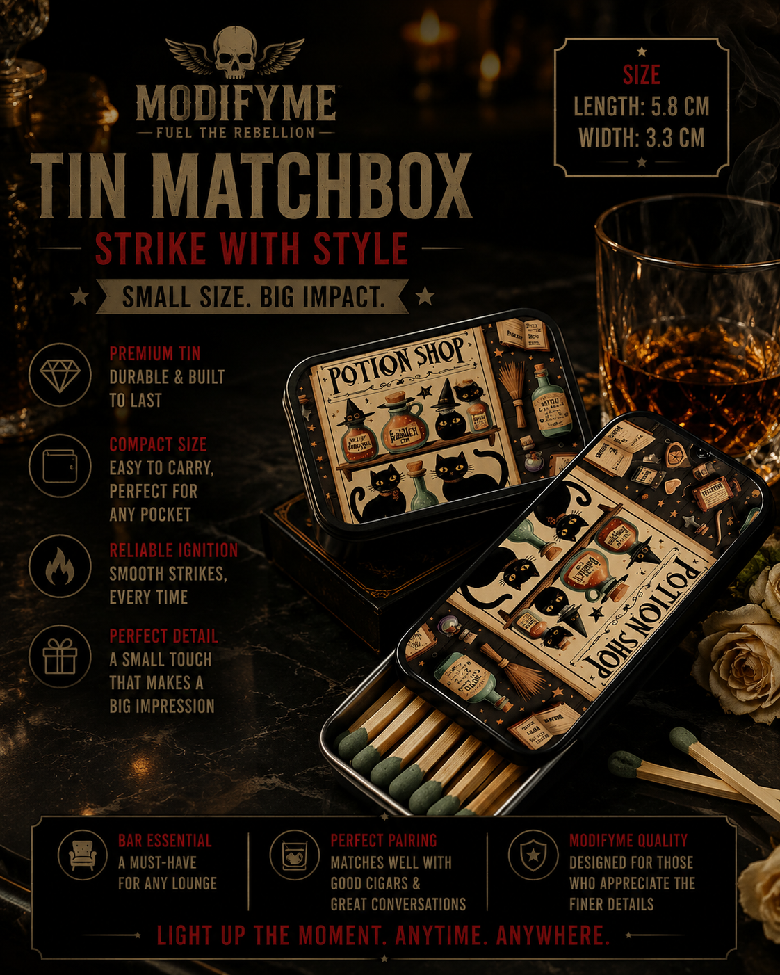 Tin Matchbox - Magic Potion Shop