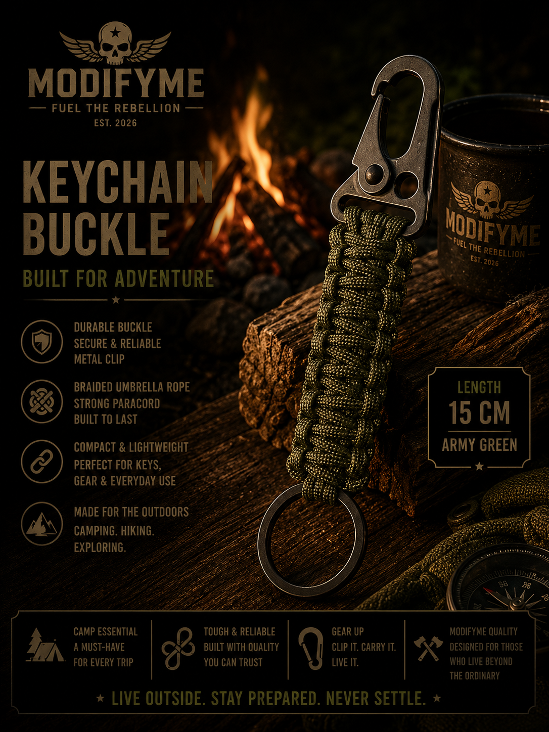 Keychain Buckle - Army Green