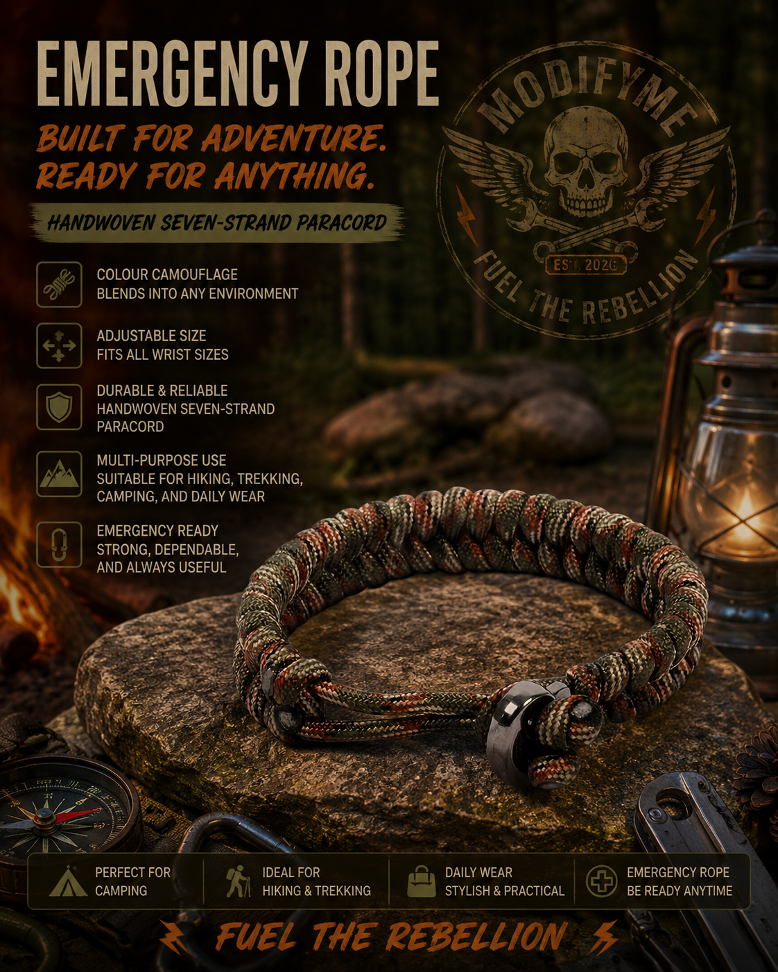 Paracord Wristband - Camouflage