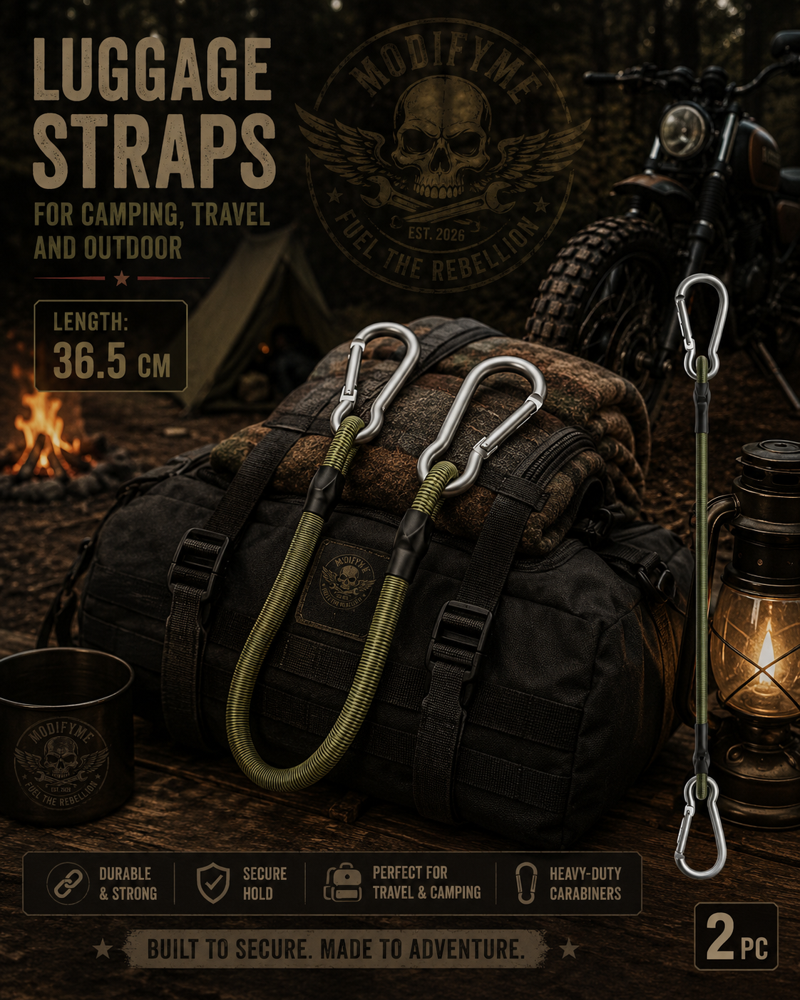 Luggage Straps - Army Green