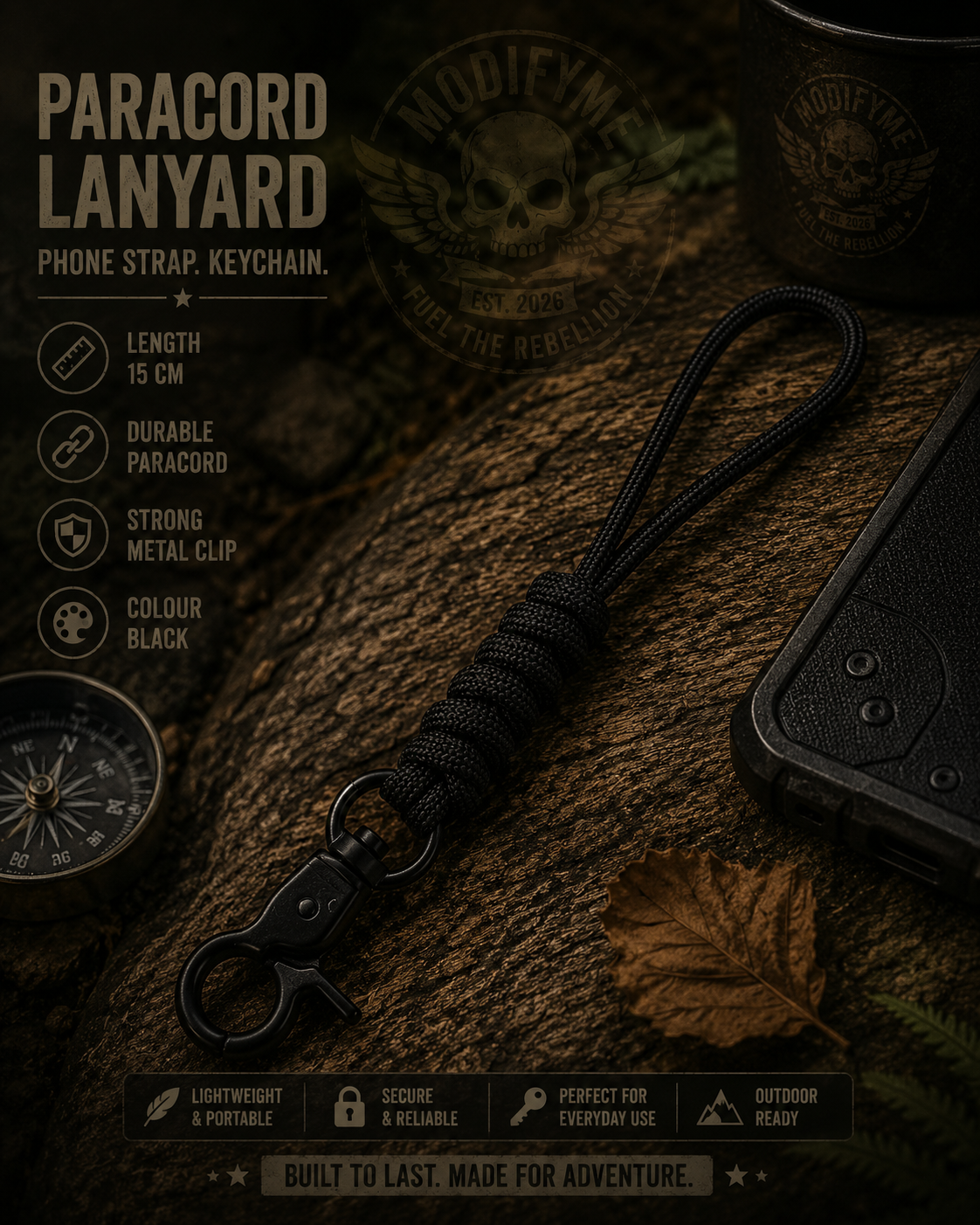 Paracord Lanyard - Black