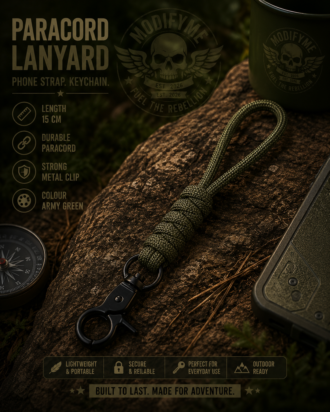 Paracord Lanyard - Army Green