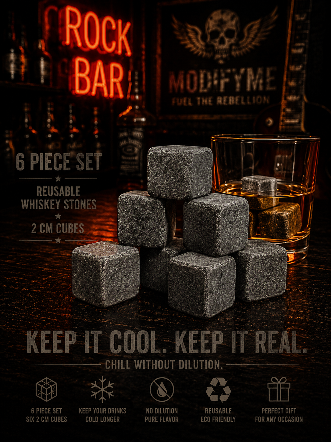 Reusable Whiskey Ice Stone Set