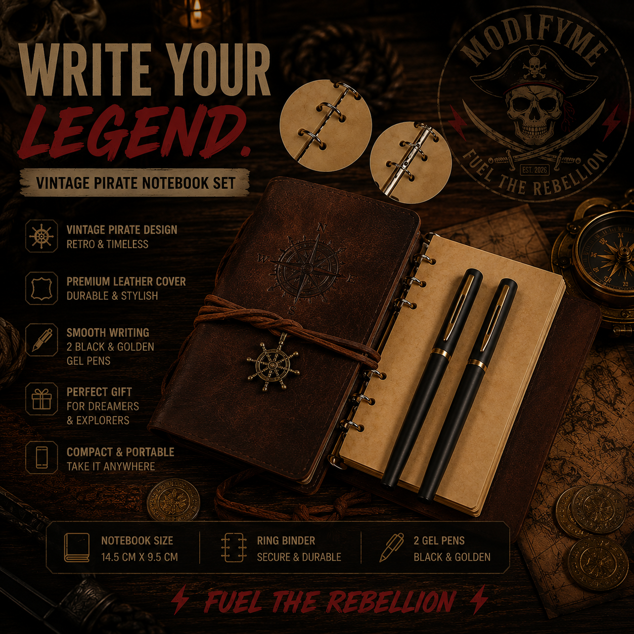 Vintage pirate notebook